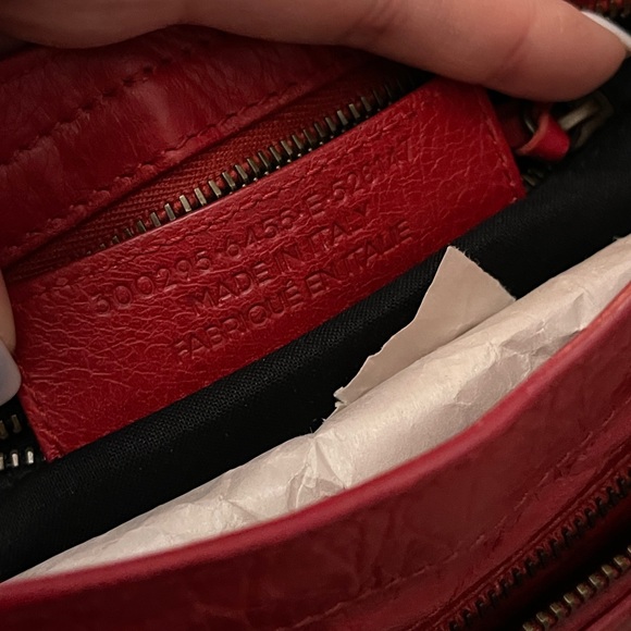 Authentic BALENCIAGA red mini city bag leather women - Picture 9 of 12